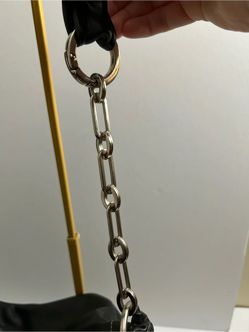 Prune Black Leather Hobo with Metal Ring Accents